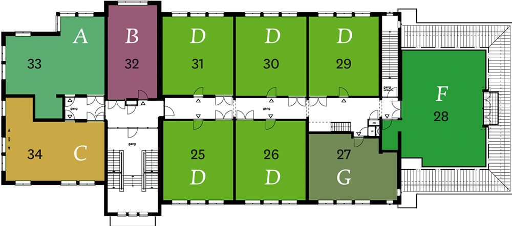 1e verdieping plattegrond